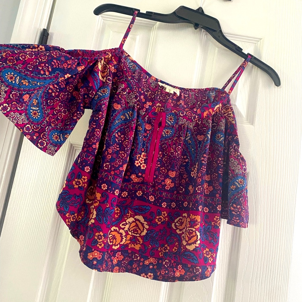 Pacsun boxy floral crop tank